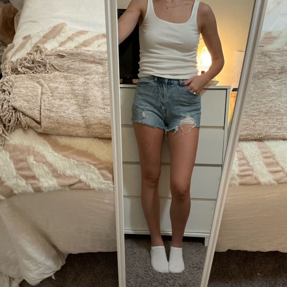 Boutique Jean Shorts- distressed